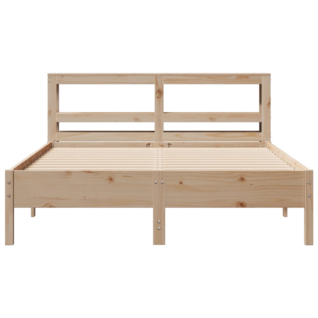 Cadre de lit sans matelas 140x190 cm bois de pin massif - XIOS