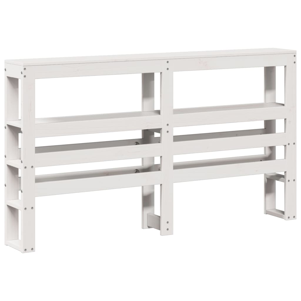 Cadre de lit sans matelas blanc 140x190 cm bois de pin massif - XIOS