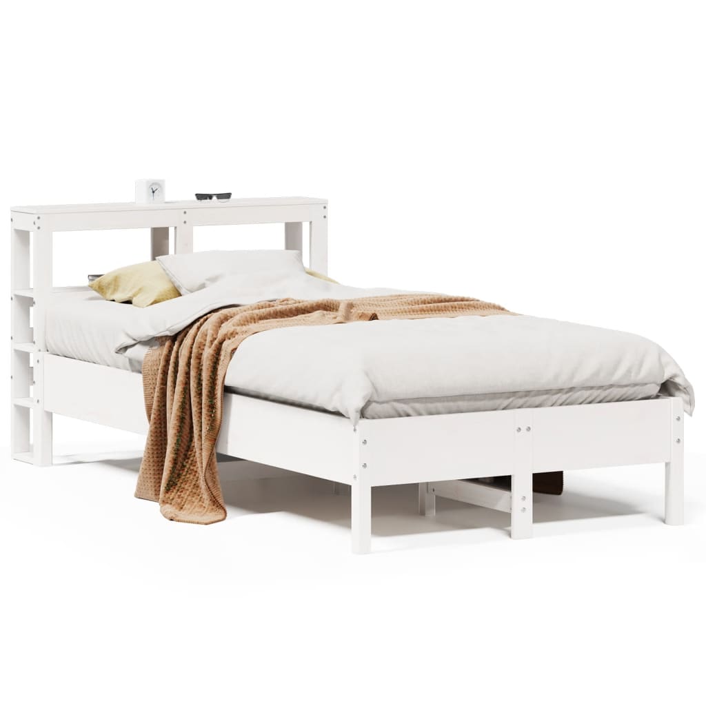 Cadre de lit sans matelas blanc 120x190 cm bois de pin massif - XIOS