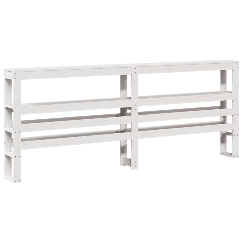 Cadre de lit sans matelas blanc 200x200 cm bois massif de pin - XIOS