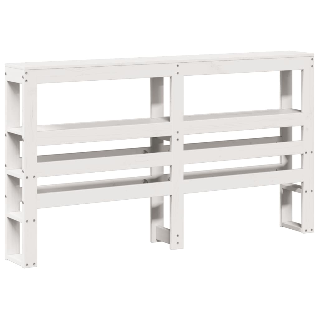 Cadre de lit sans matelas blanc 150x200 cm bois de pin massif - XIOS