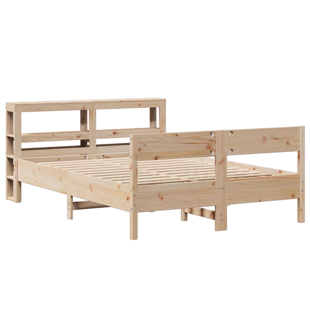 Cadre de lit sans matelas 140x200 cm bois massif de pin - XIOS