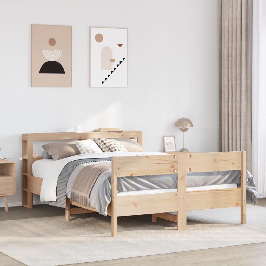 Cadre de lit sans matelas 140x200 cm bois massif de pin - XIOS