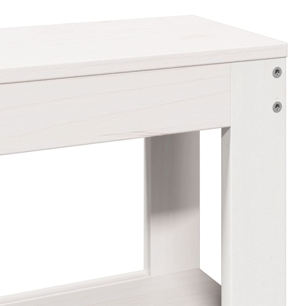 Cadre de lit sans matelas blanc 140x200 cm bois de pin massif - XIOS