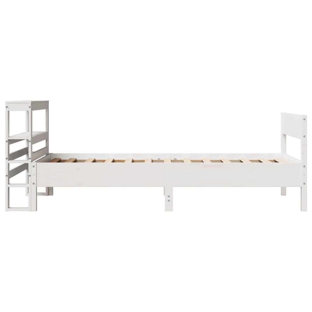Cadre de lit sans matelas blanc 90x200 cm bois de pin massif - XIOS