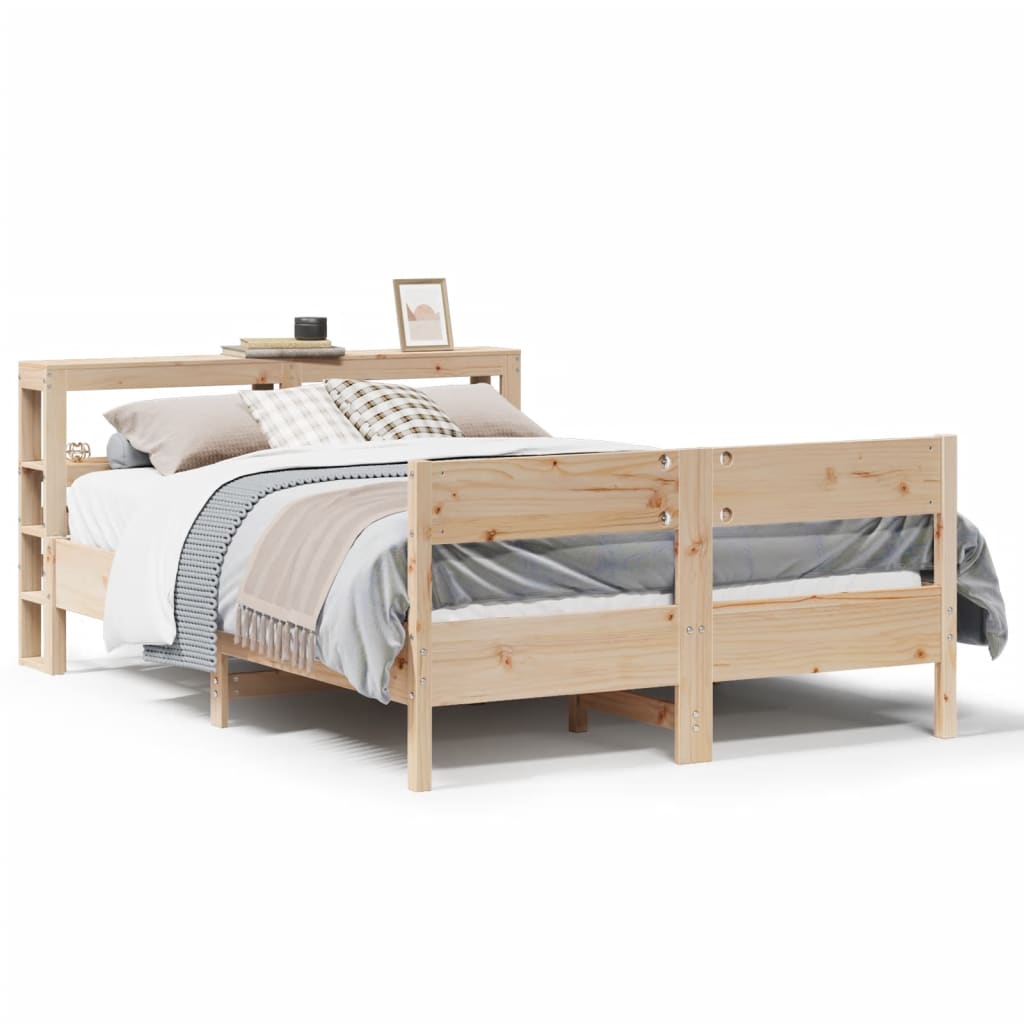 Cadre de lit sans matelas 140x190 cm bois de pin massif - XIOS