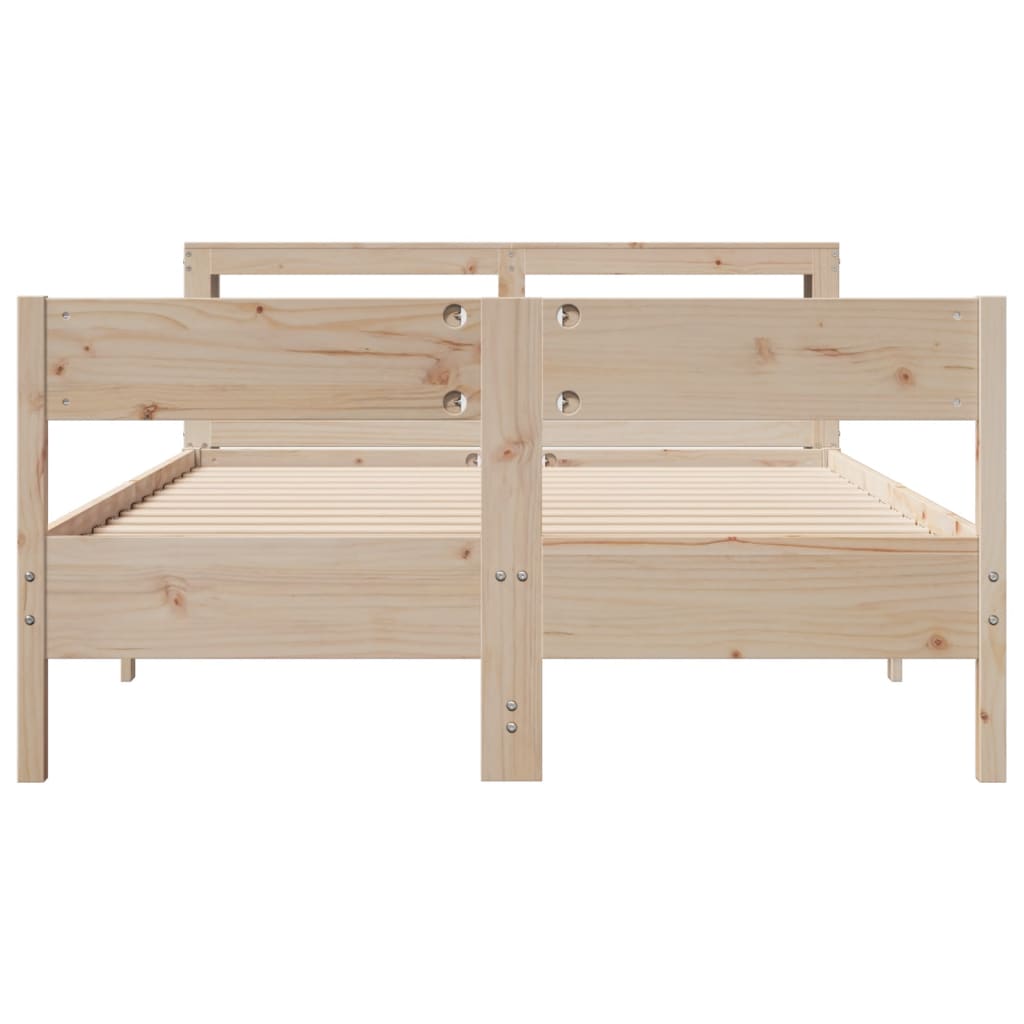Cadre de lit sans matelas 140x190 cm bois de pin massif - XIOS