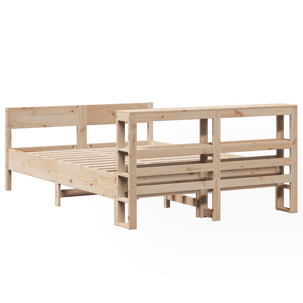Cadre de lit sans matelas 140x190 cm bois de pin massif - XIOS