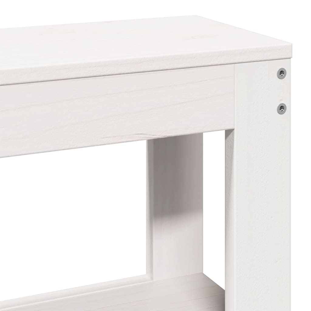 Cadre de lit sans matelas blanc 140x190 cm bois de pin massif - XIOS