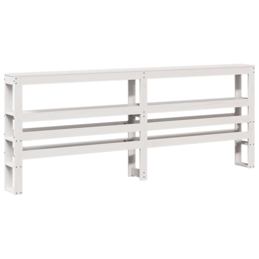 Cadre de lit sans matelas blanc 200x200 cm bois massif de pin - XIOS