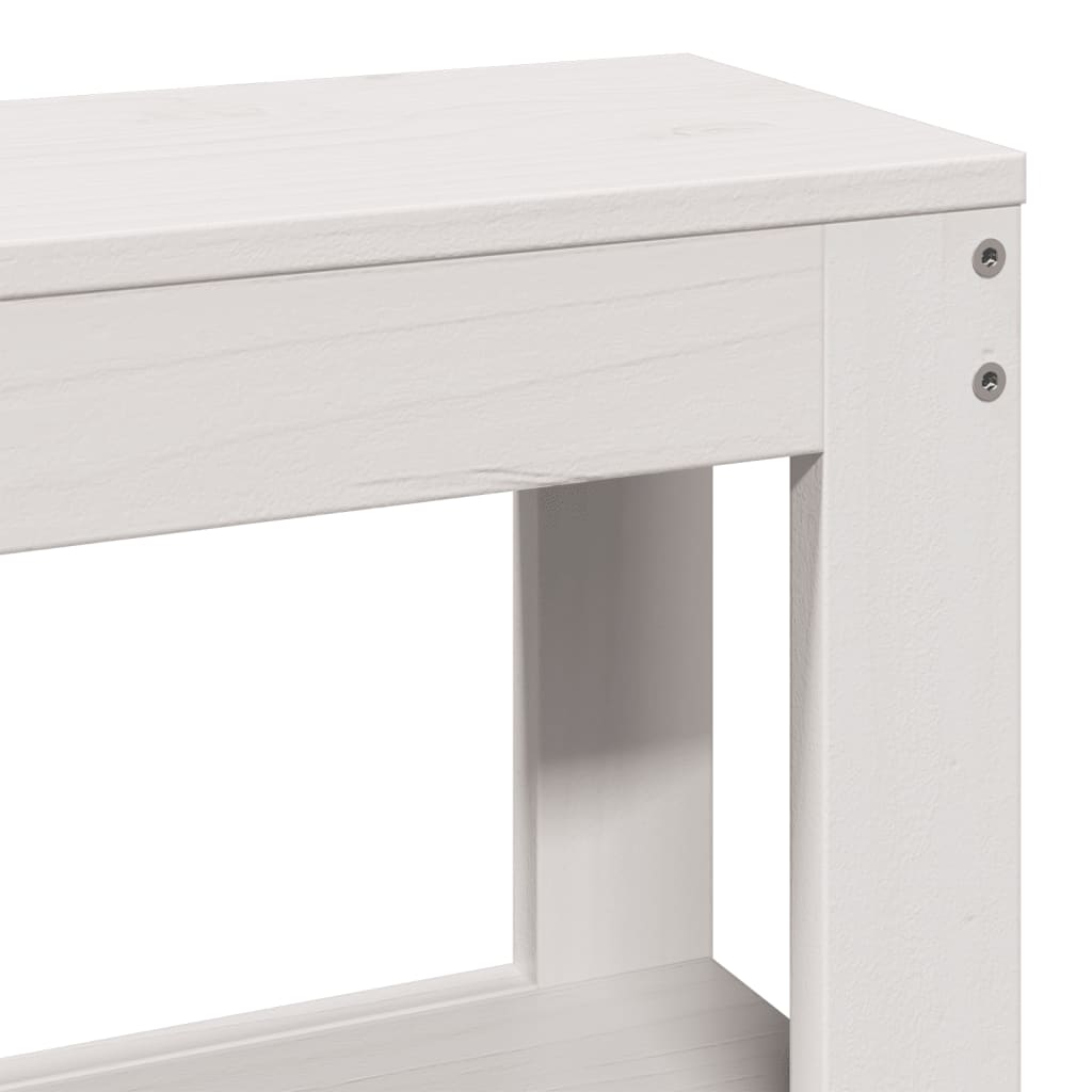 Cadre de lit sans matelas blanc 180x200 cm bois massif de pin - XIOS