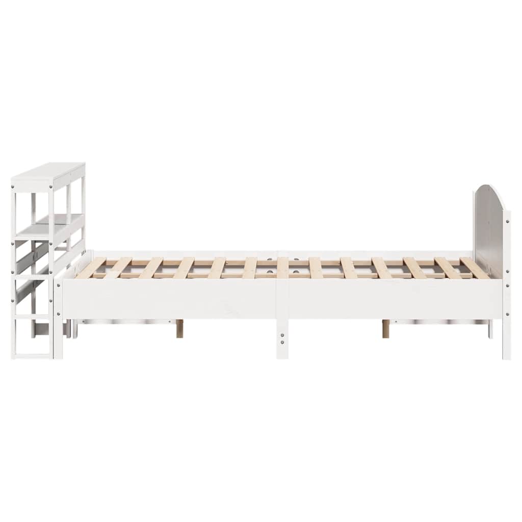 Cadre de lit sans matelas blanc 150x200 cm bois de pin massif - XIOS