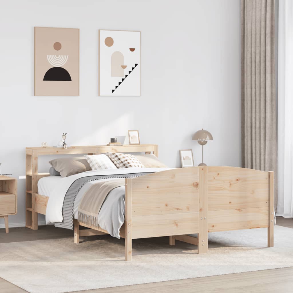 Cadre de lit sans matelas 140x200 cm bois massif de pin - XIOS