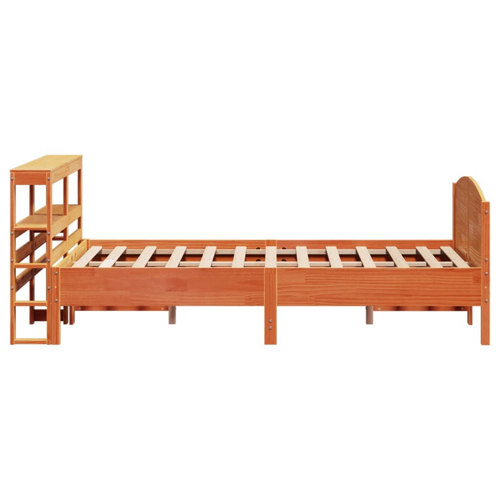 Cadre de lit sans matelas cire marron 140x200cm bois pin massif - XIOS