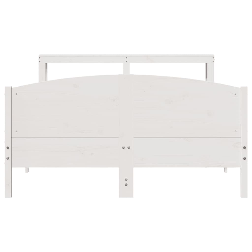 Cadre de lit sans matelas blanc 120x190 cm bois de pin massif - XIOS