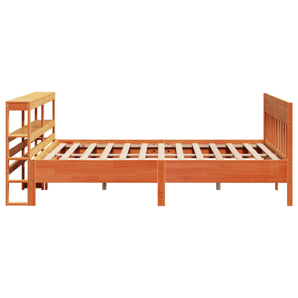 Cadre de lit sans matelas cire marron 180x200cm bois pin massif - XIOS