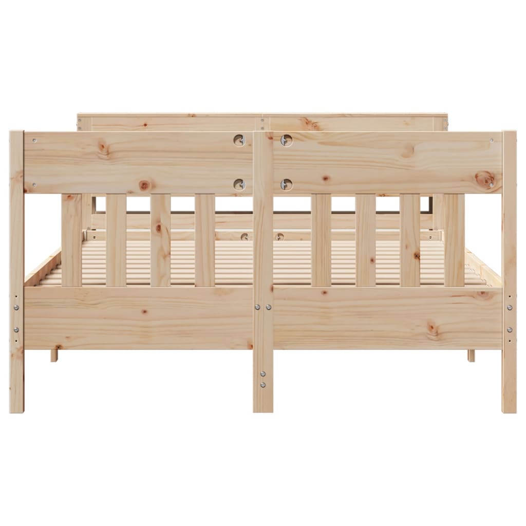 Cadre de lit sans matelas 160x200 cm bois massif de pin - XIOS