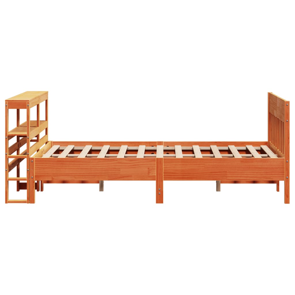 Cadre de lit sans matelas cire marron 150x200cm bois pin massif - XIOS