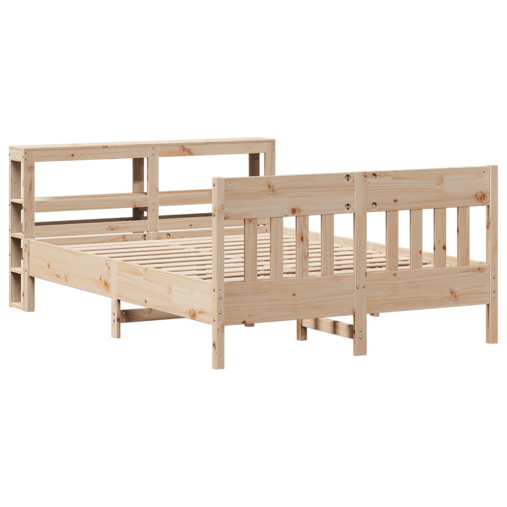 Cadre de lit sans matelas 140x200 cm bois massif de pin - XIOS