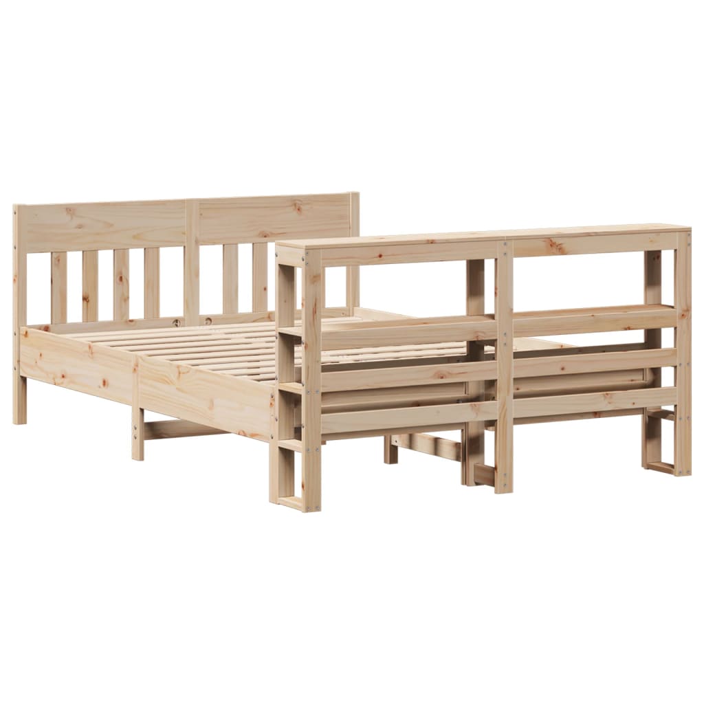 Cadre de lit sans matelas 140x200 cm bois massif de pin - XIOS