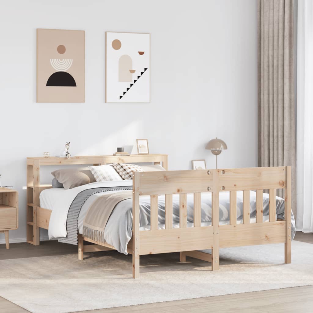 Cadre de lit sans matelas 140x200 cm bois massif de pin - XIOS