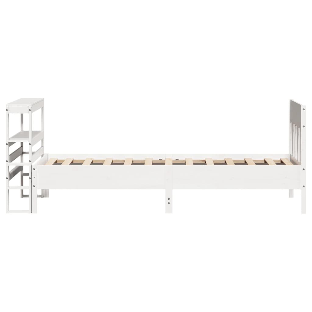 Cadre de lit sans matelas blanc 75x190 cm bois de pin massif - XIOS