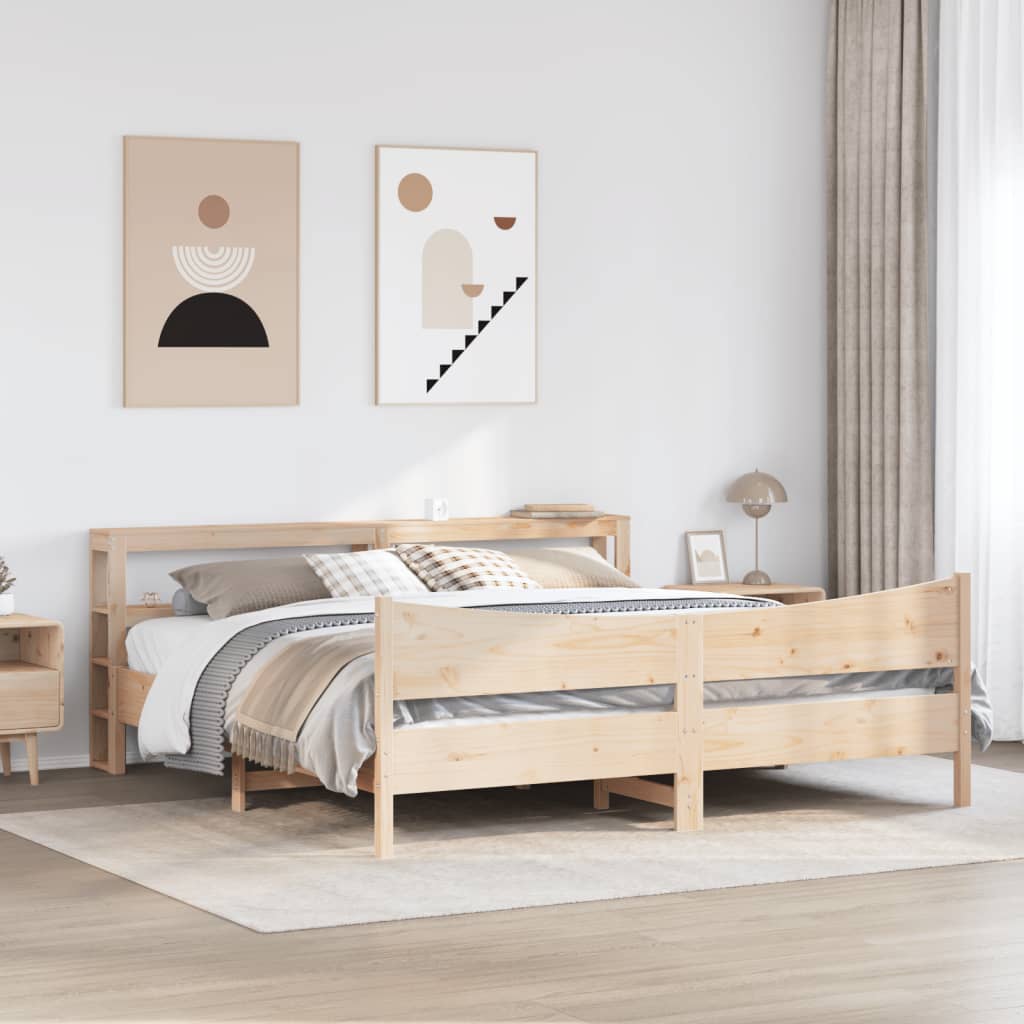 Cadre de lit avec tête de lit 200x200 cm Bois de pin massif