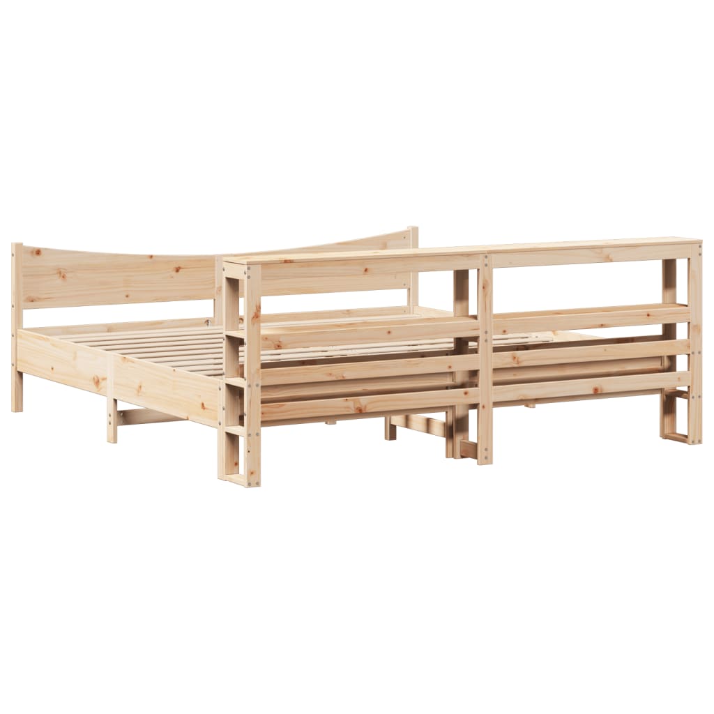 Cadre de lit avec tête de lit 200x200 cm Bois de pin massif