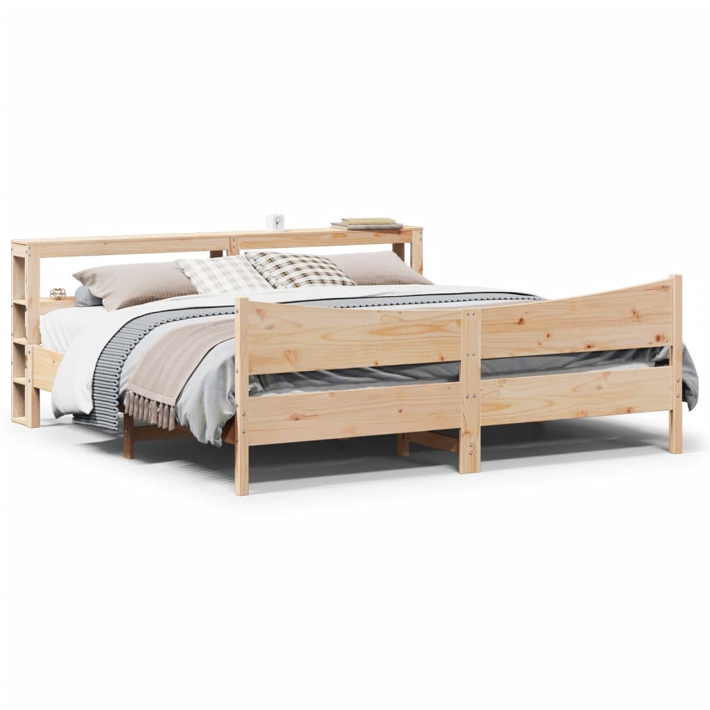 Cadre de lit avec tête de lit 200x200 cm Bois de pin massif - XIOS
