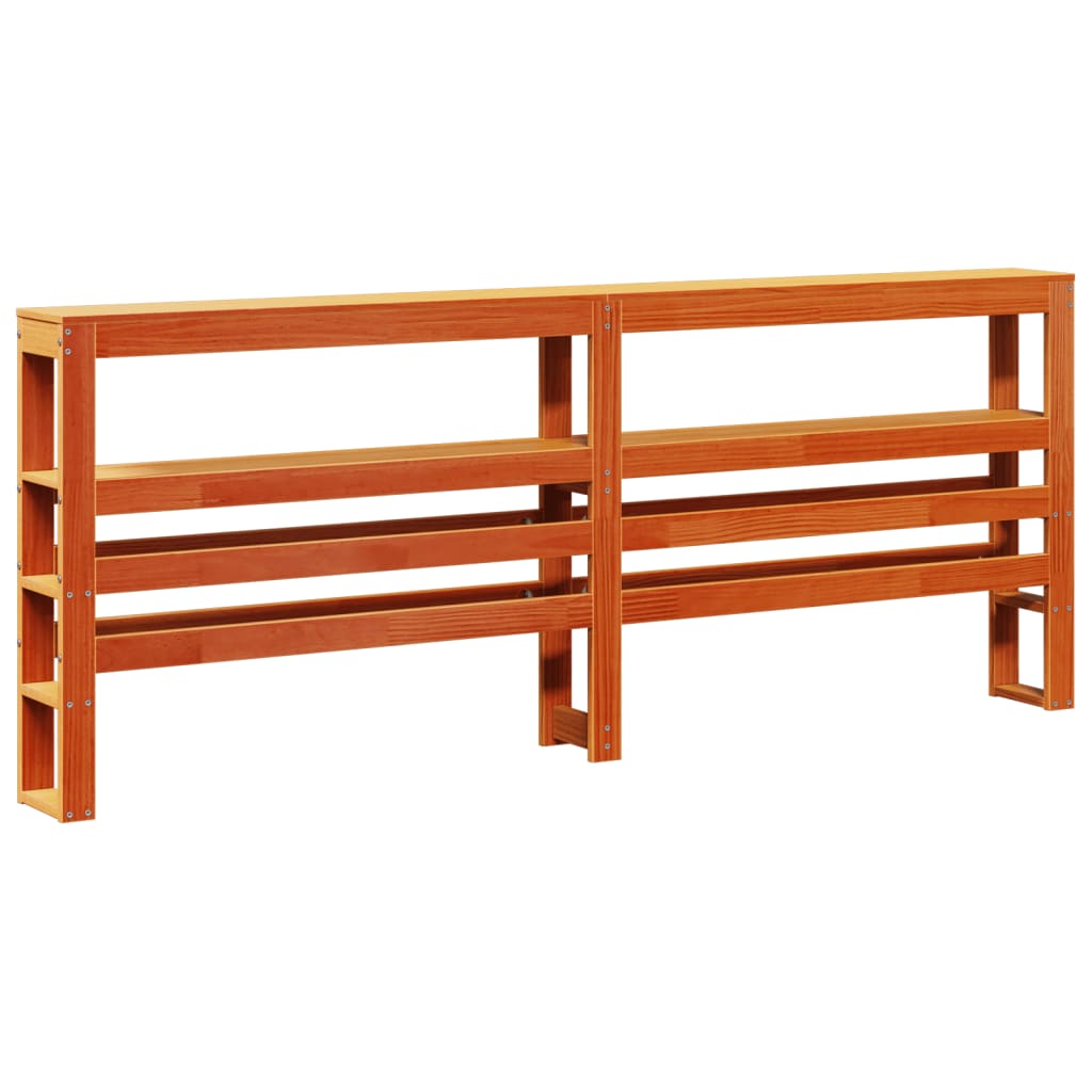 Cadre de lit et tête de lit cire marron 200x200 cm bois de pin - XIOS