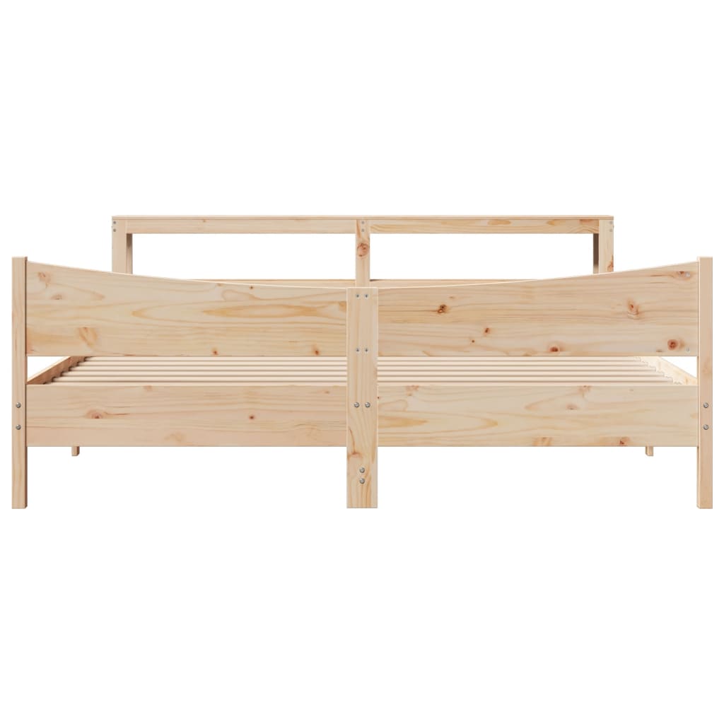 Cadre de lit avec tête de lit 180x200 cm bois de pin massif - XIOS