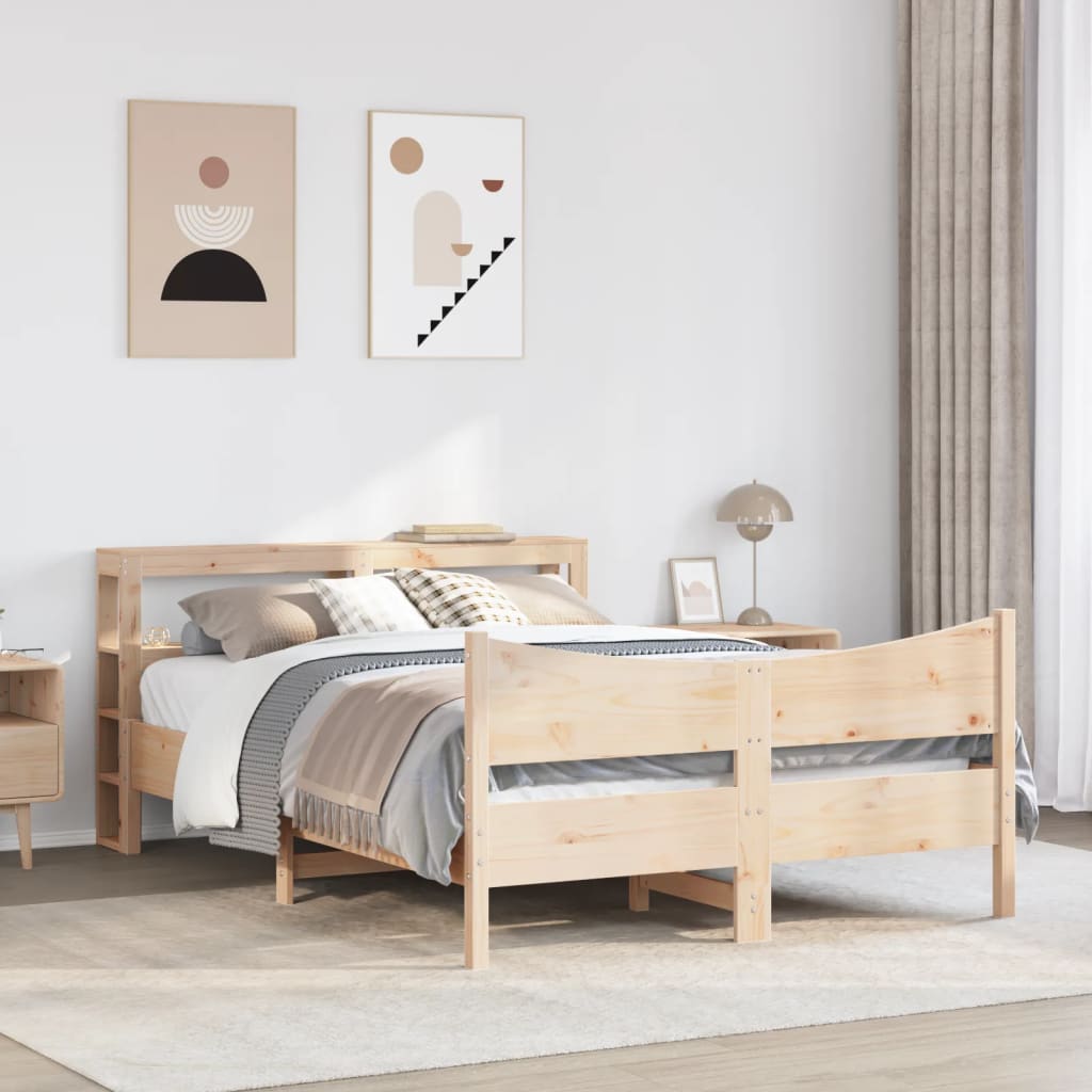 Cadre de lit avec tête de lit 160x200 cm bois de pin massif - XIOS