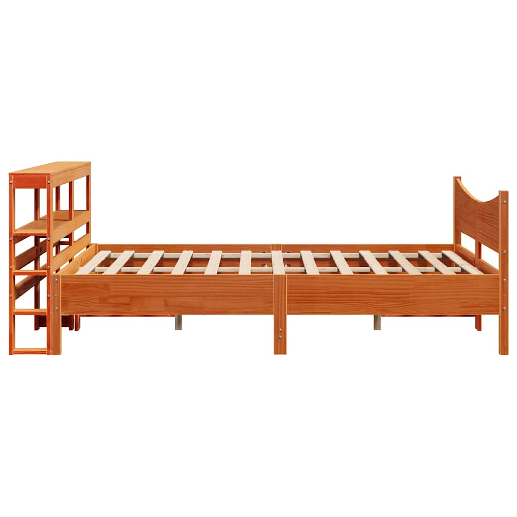 Cadre de lit et tête de lit cire marron 150x200 cm bois de pin - XIOS
