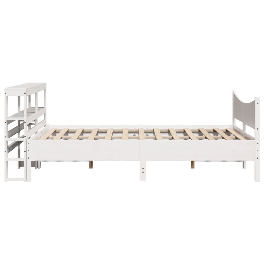 Cadre de lit avec tête de lit blanc 140x200 cm bois pin massif - XIOS