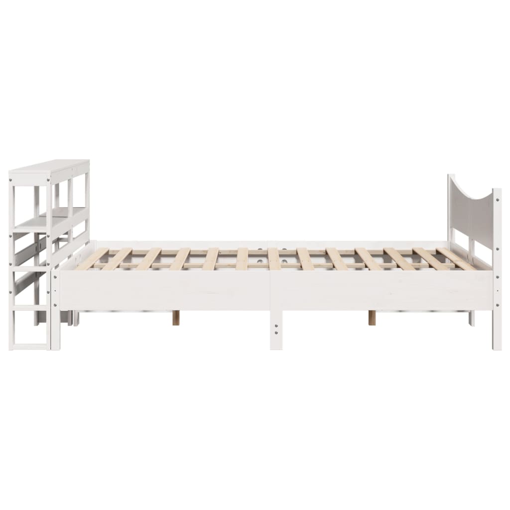 Cadre de lit avec tête de lit blanc 120x200 cm bois pin massif - XIOS