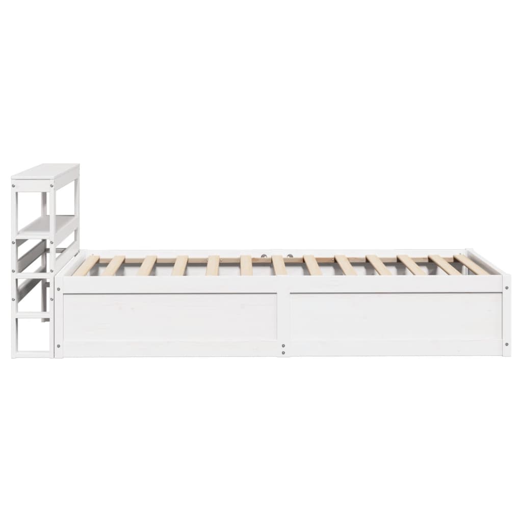 Cadre de lit avec tête de lit blanc 90x200cm bois de pin massif - XIOS