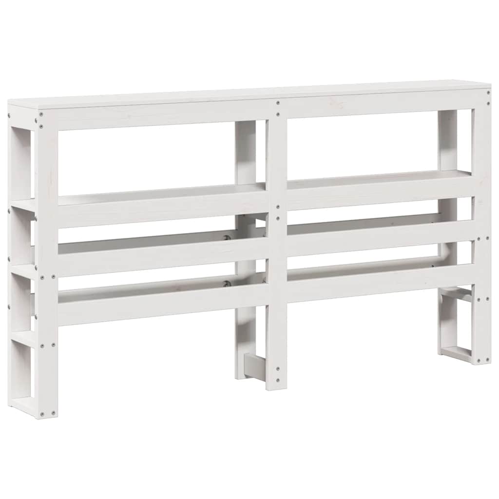 Cadre de lit et tête de lit blanc 140x190 cm bois de pin massif - XIOS