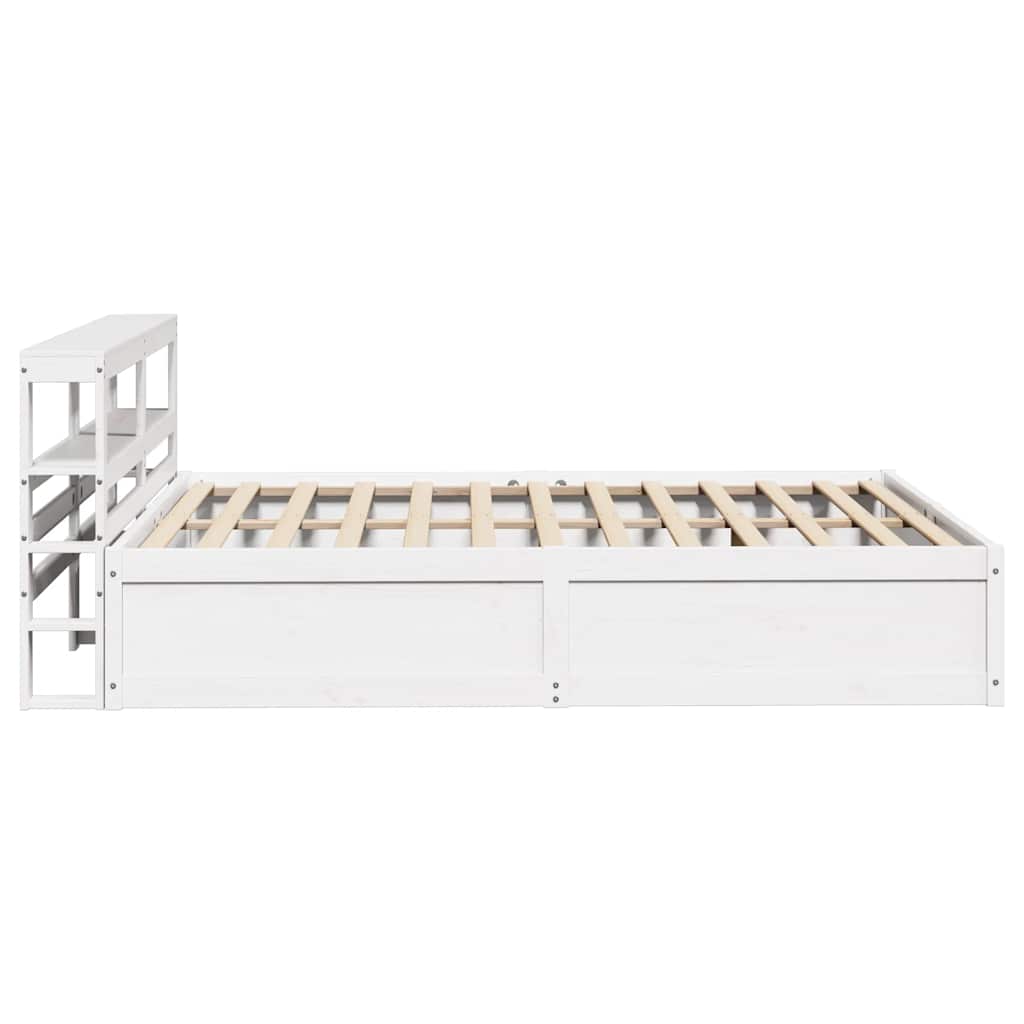 Cadre de lit et tête de lit blanc 140x190 cm bois de pin massif - XIOS