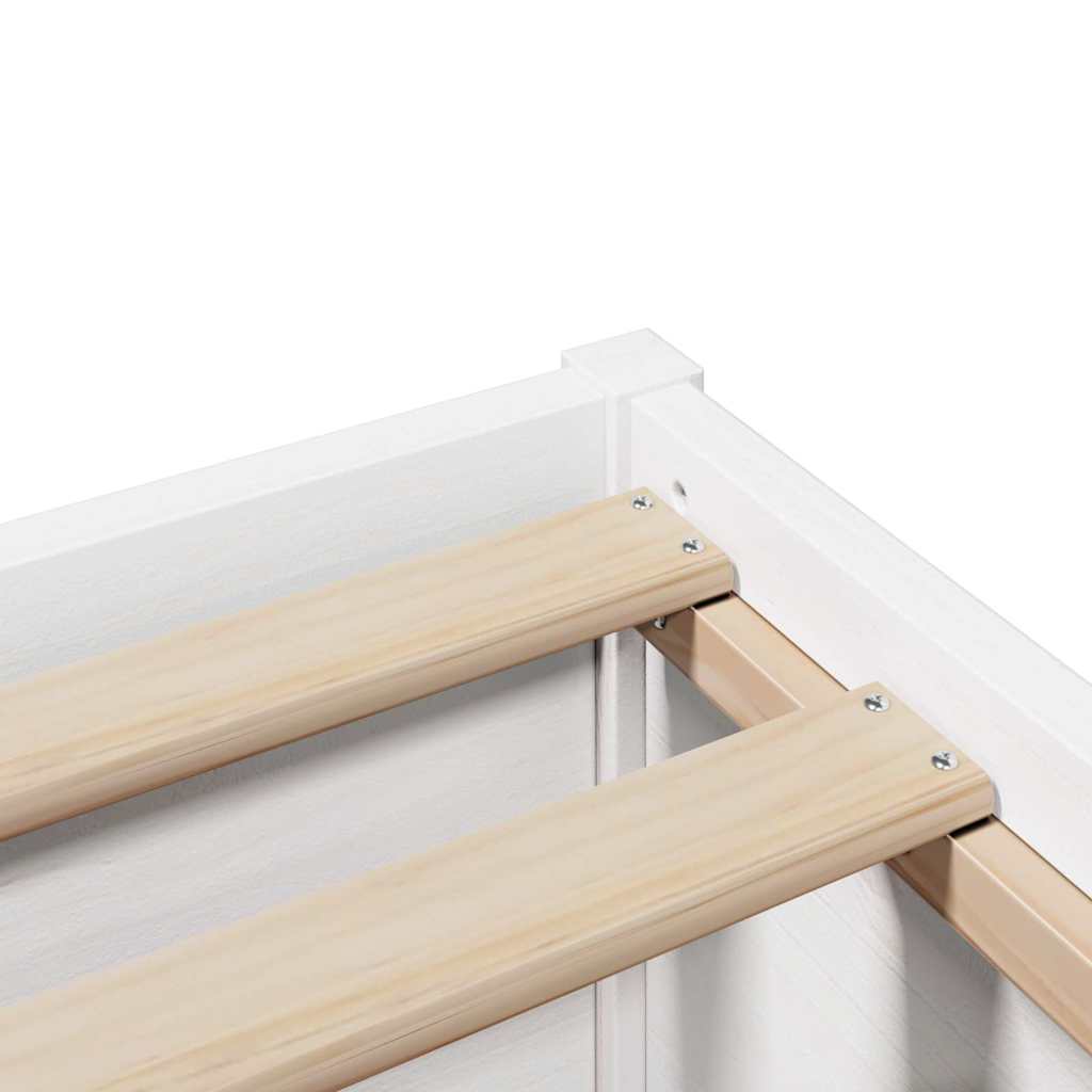 Cadre de lit et tête de lit blanc 140x190 cm bois de pin massif - XIOS