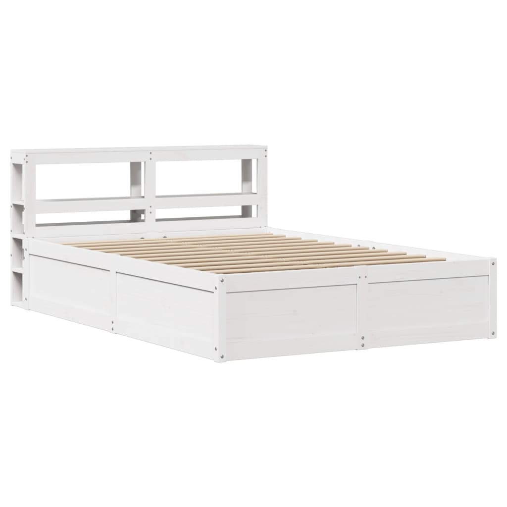 Cadre de lit avec tête de lit blanc 120x190 cm bois pin massif - XIOS
