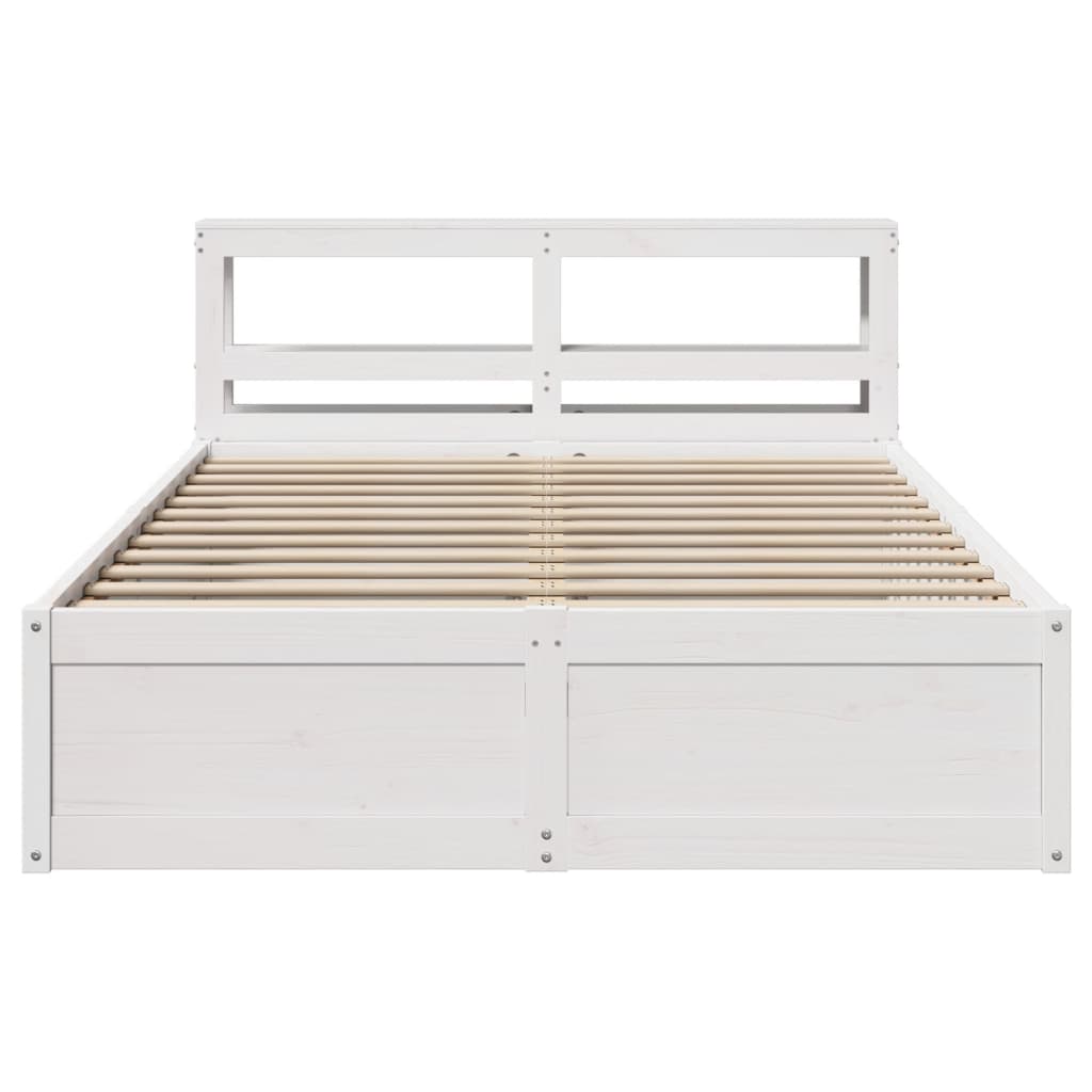 Cadre de lit avec tête de lit blanc 120x190 cm bois pin massif