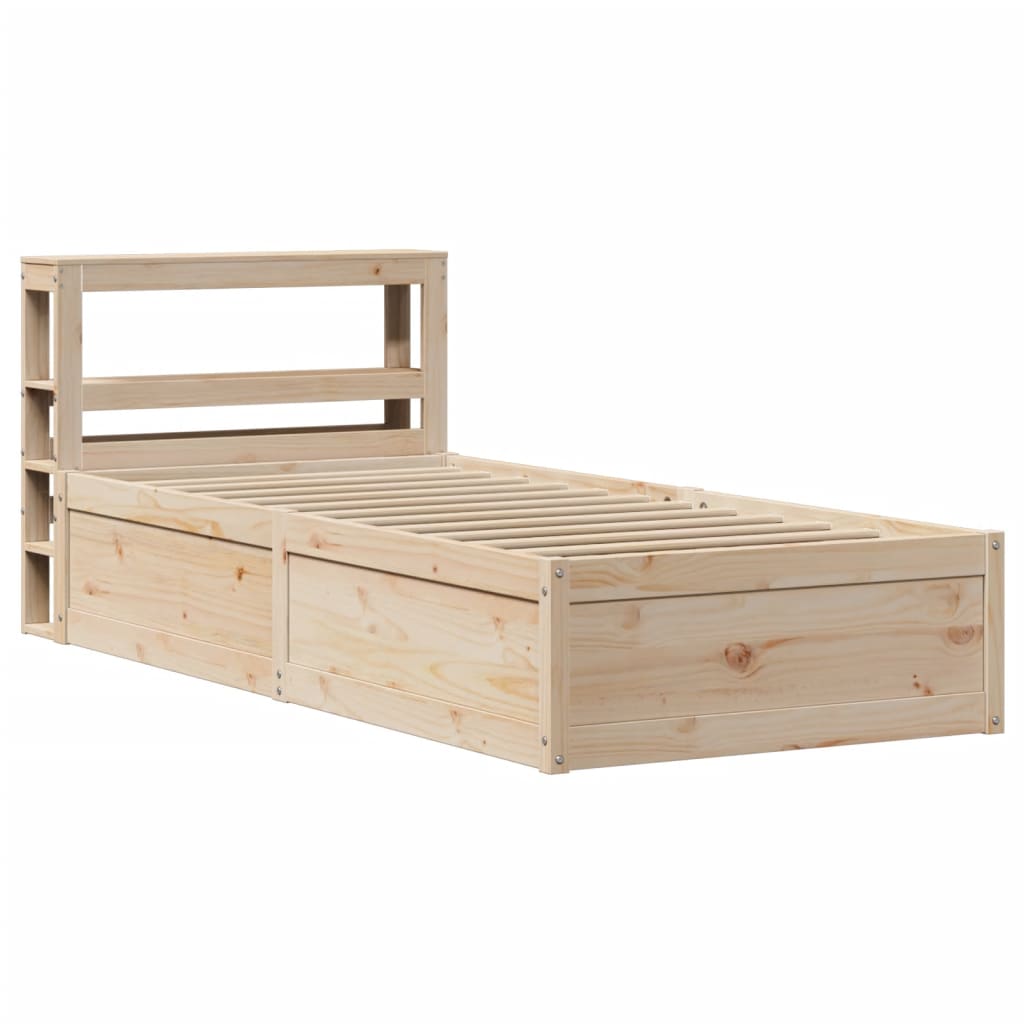 Cadre de lit avec tête de lit 90x190 cm bois de pin massif - XIOS