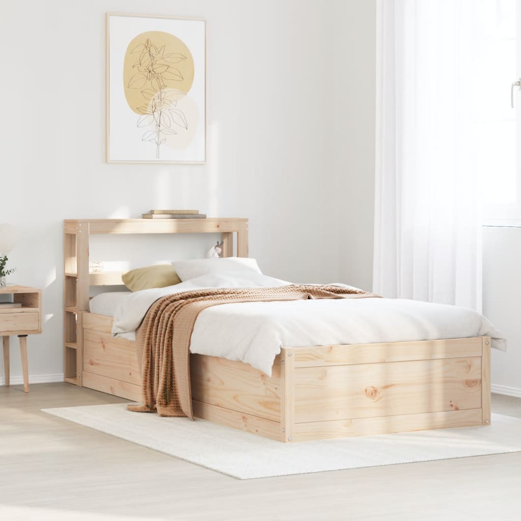 Cadre de lit avec tête de lit 90x190 cm bois de pin massif - XIOS