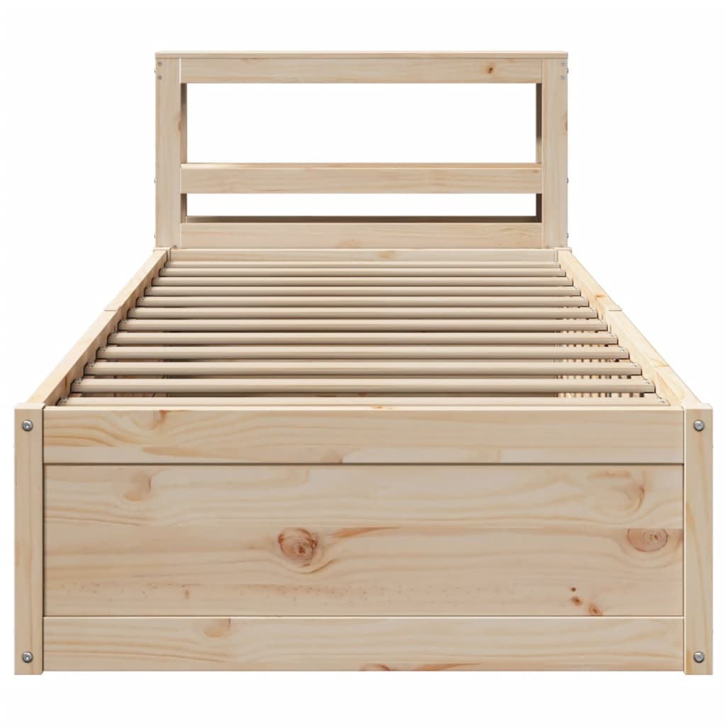 Cadre de lit avec tête de lit 90x190 cm bois de pin massif - XIOS