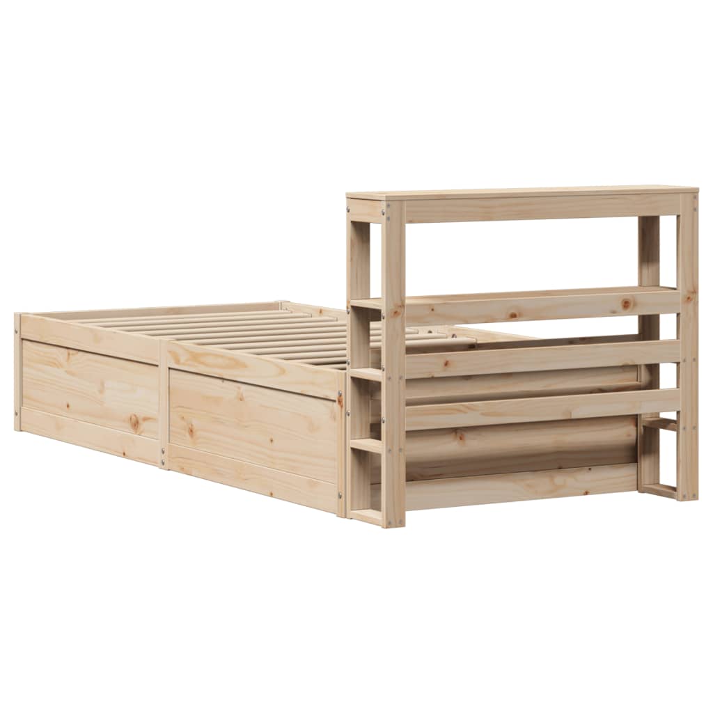 Cadre de lit avec tête de lit 90x190 cm bois de pin massif - XIOS