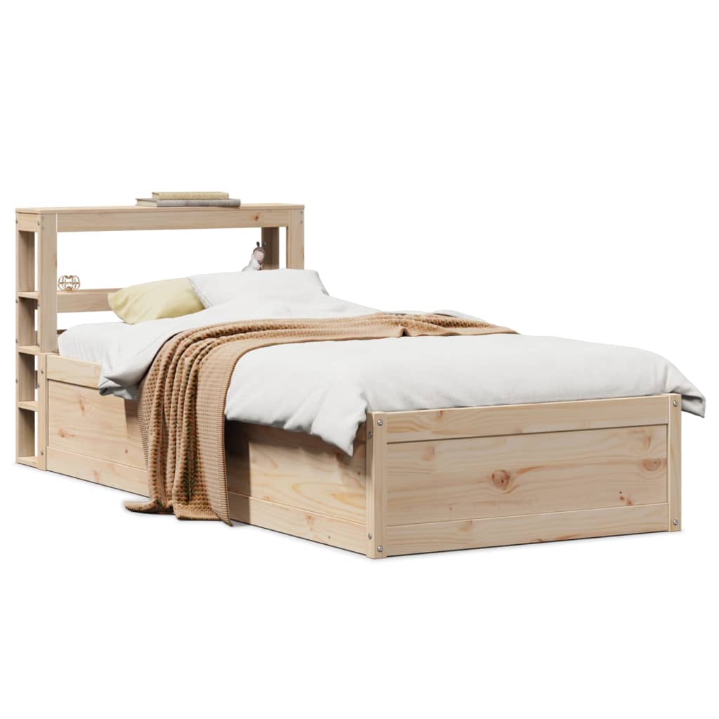 Cadre de lit avec tête de lit 90x190 cm bois de pin massif - XIOS