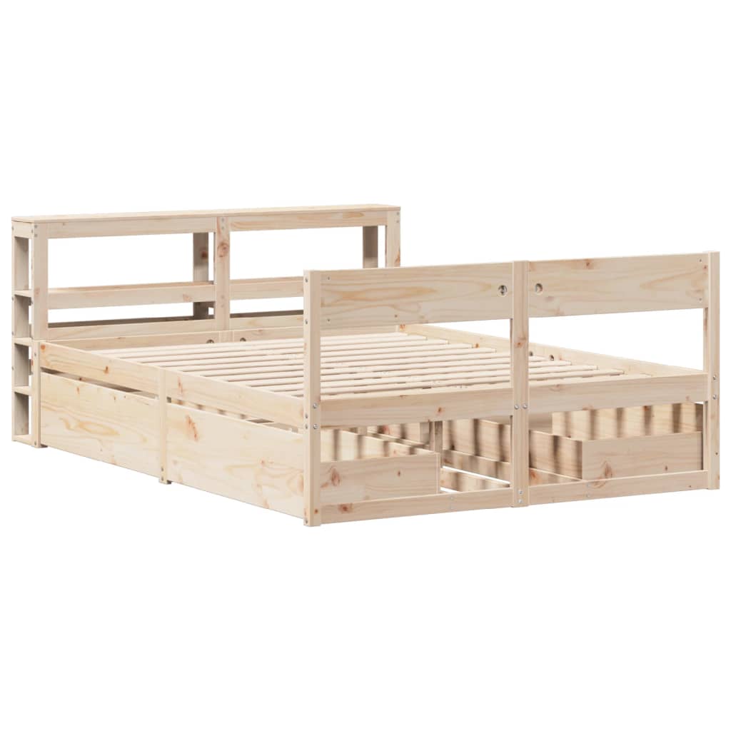 Cadre de lit sans matelas 140x200 cm bois massif de pin - XIOS