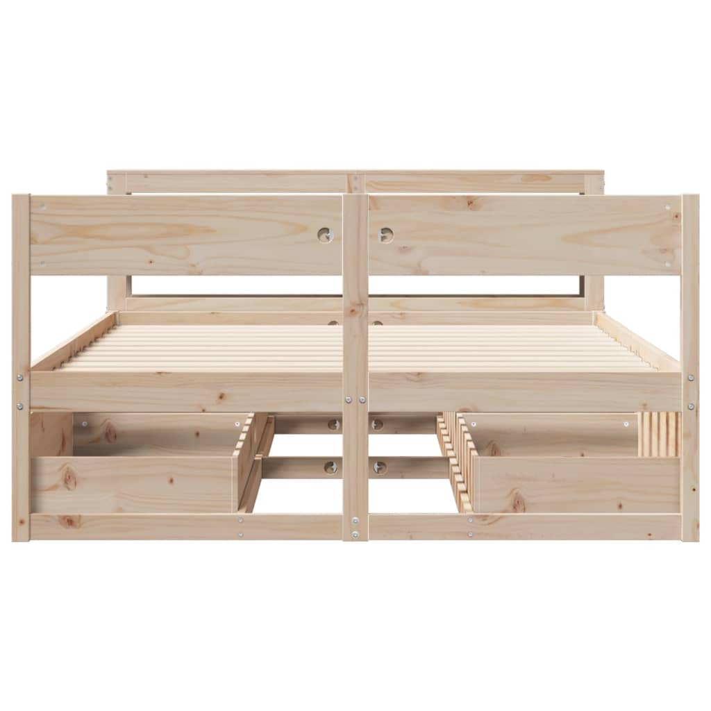 Cadre de lit sans matelas 140x200 cm bois massif de pin - XIOS