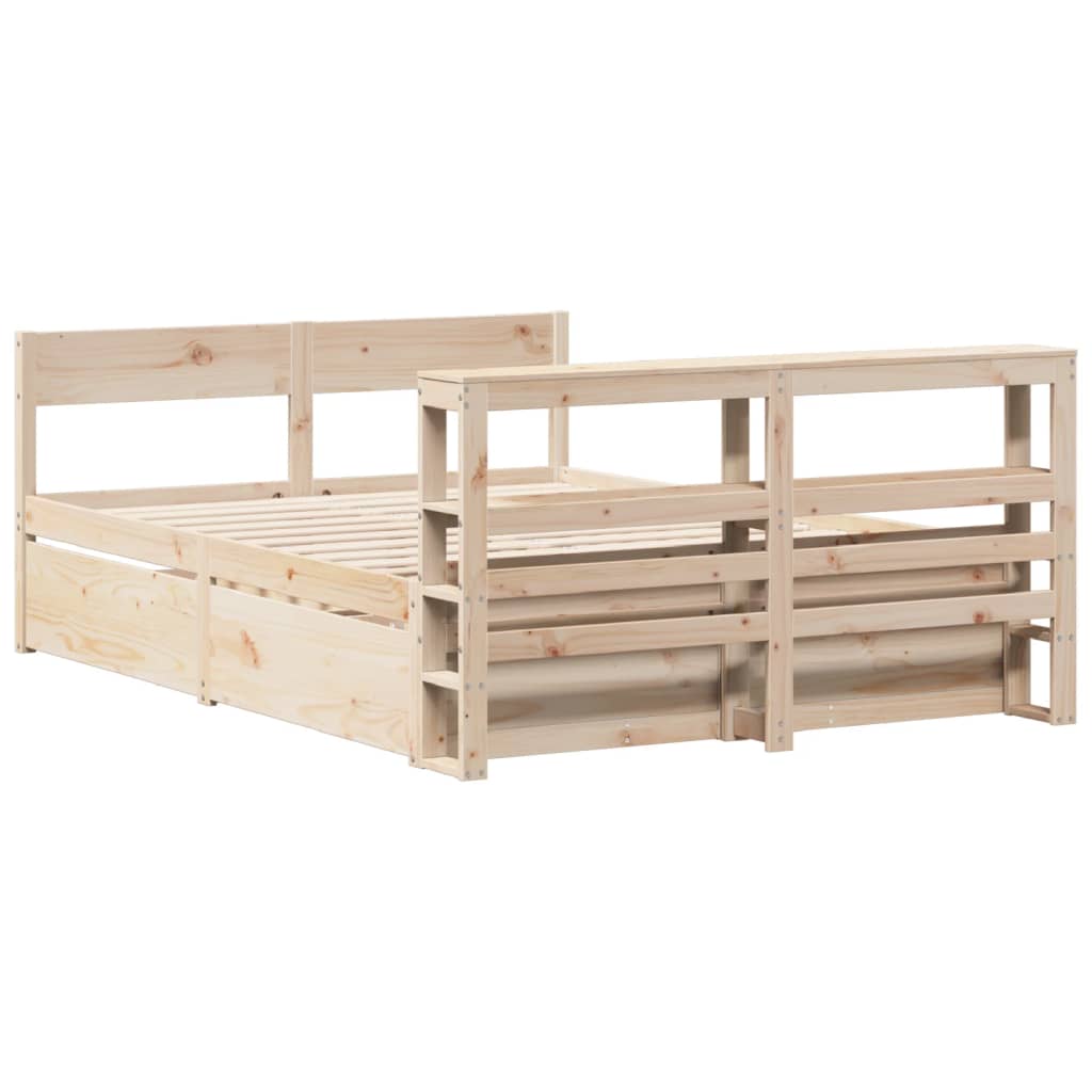 Cadre de lit sans matelas 140x200 cm bois massif de pin - XIOS