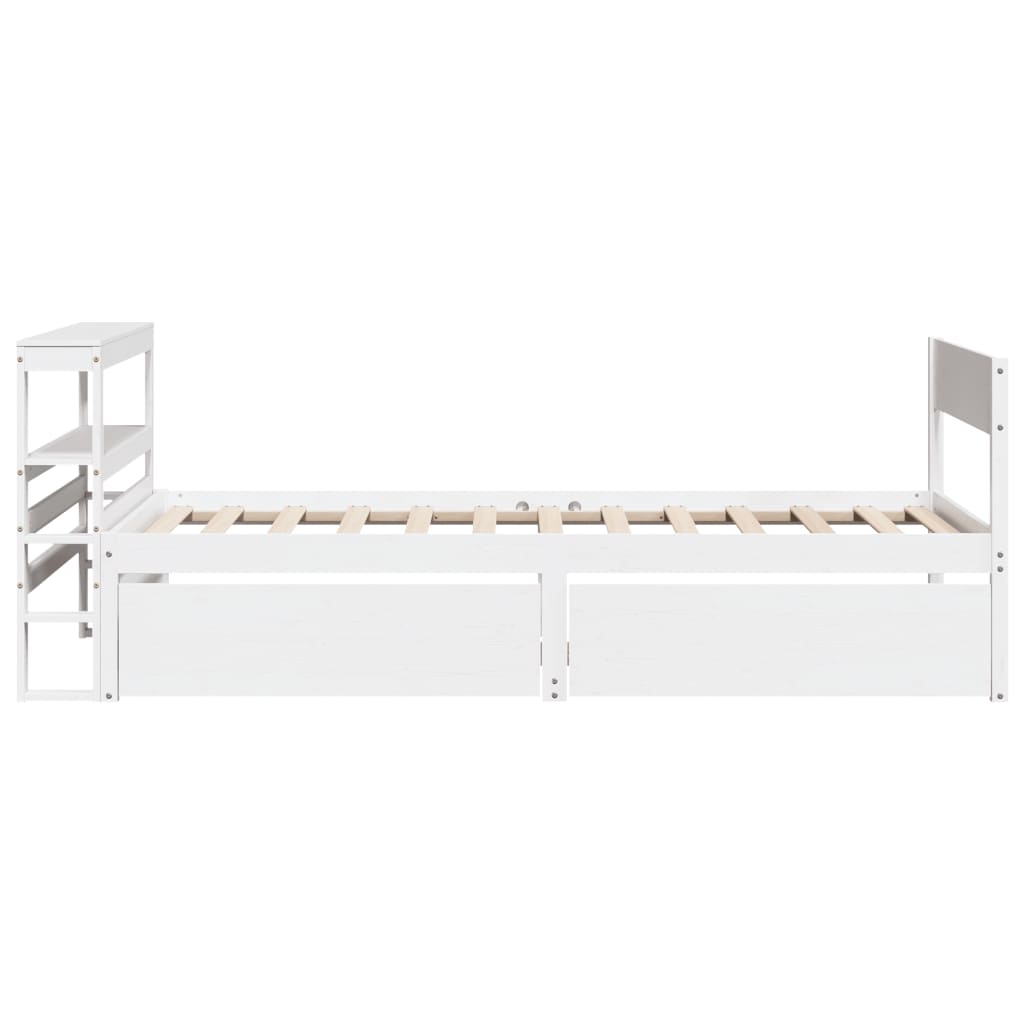 Cadre de lit sans matelas blanc 90x200 cm bois de pin massif - XIOS